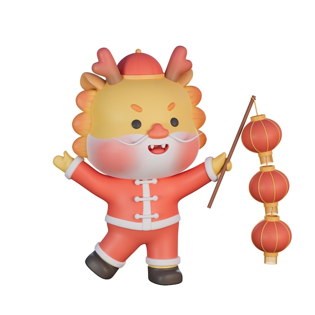 3d rendering of chinese dragon spring festival zodiac dragon illustration material