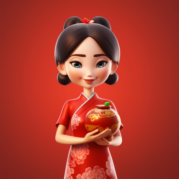 3d rendering of chinese new year figures