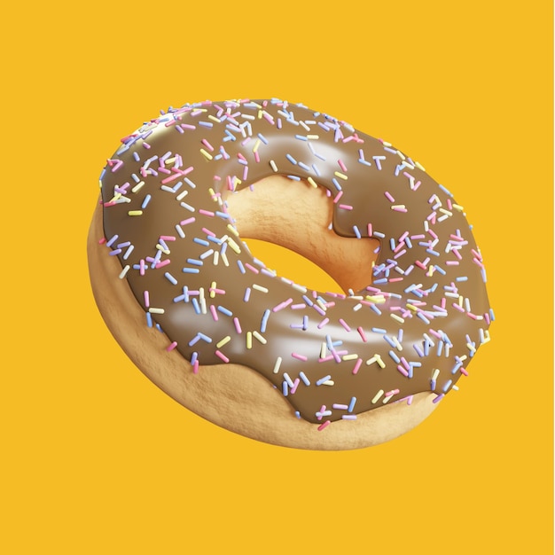3D-rendering chocolade donut