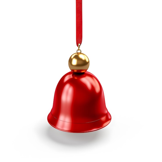 3d rendering of christmas decoration jingle bell winter celebration red gold bell