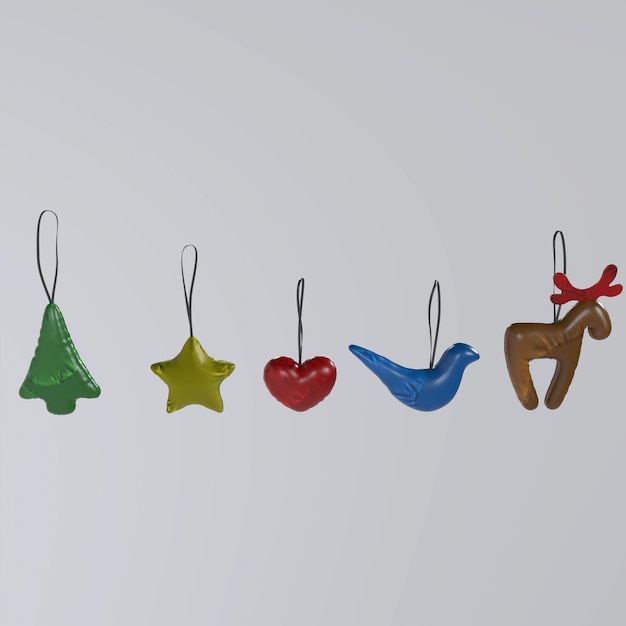 3d Rendering Of Christmas Decorations