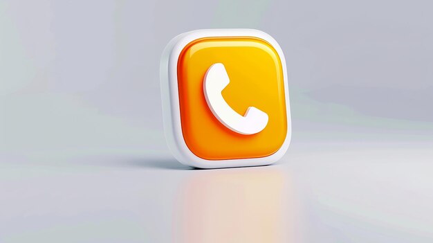 3D Rendering of a Chrome Phone Icon