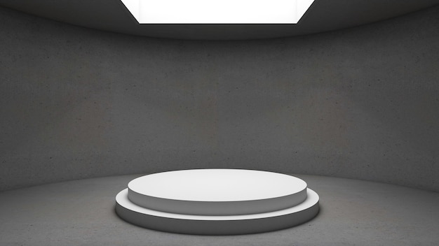 3d rendering of circle podium for show product