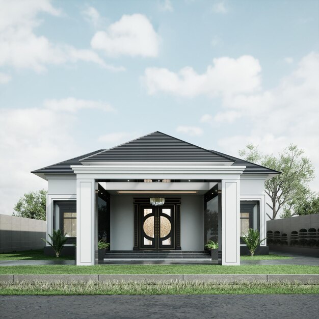 3D Rendering Classic Exterior House Design