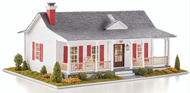 3d rendering of a classic house isolated in white studio background