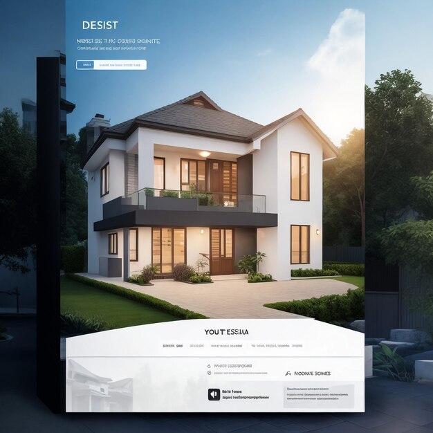 3D-рендерирование классического современного роскошного дома Внешний дизайн был создан с фоном