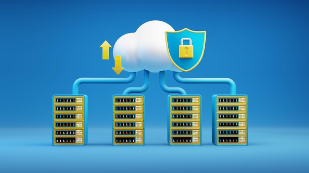 3d rendering Cloud computing data server minimaal