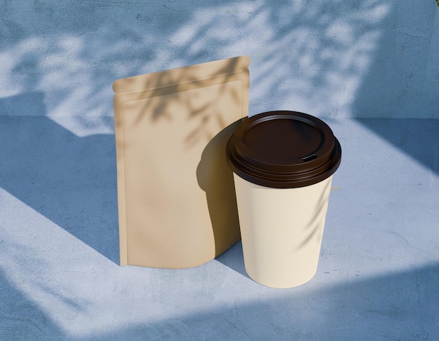 3d rendering of coffee cup mockup