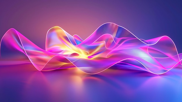 3D rendering Colorful abstract wavy shapes Modern background design