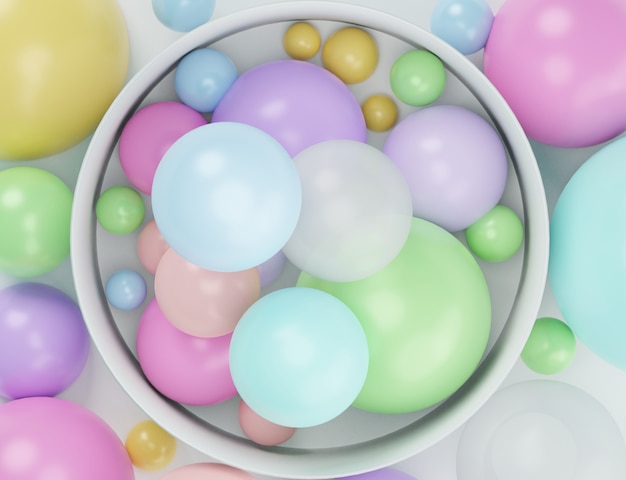 3d rendering of colorful bubbles