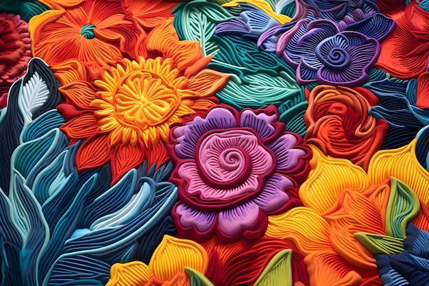 3D rendering of a colorful silk fabric background with some folds in it Ai Generated