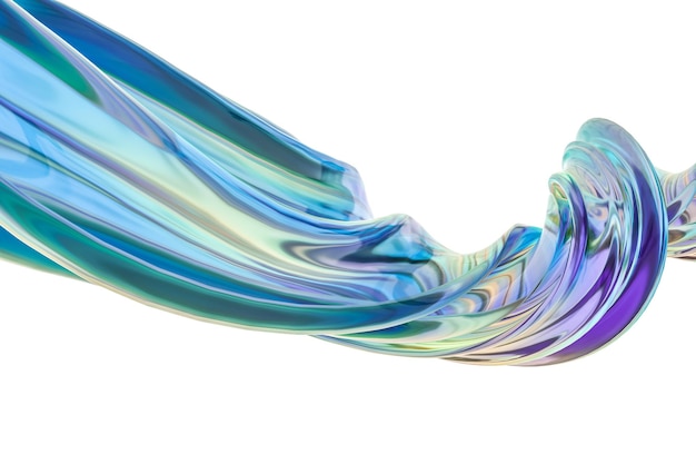 3d rendering colorful transparent silk