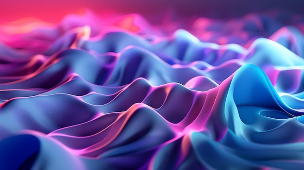 3D rendering of a colorful wavy surface with vibrant colors