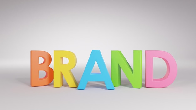 3D-рендеринг цветов Word Brand на белом фоне