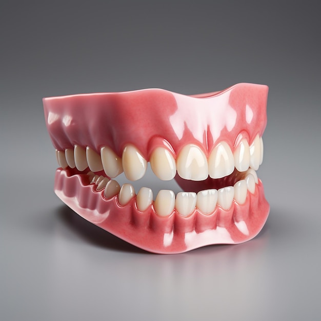 3D rendering of a complete denture false