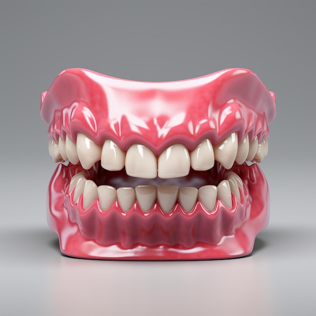 3D rendering of a complete denture false