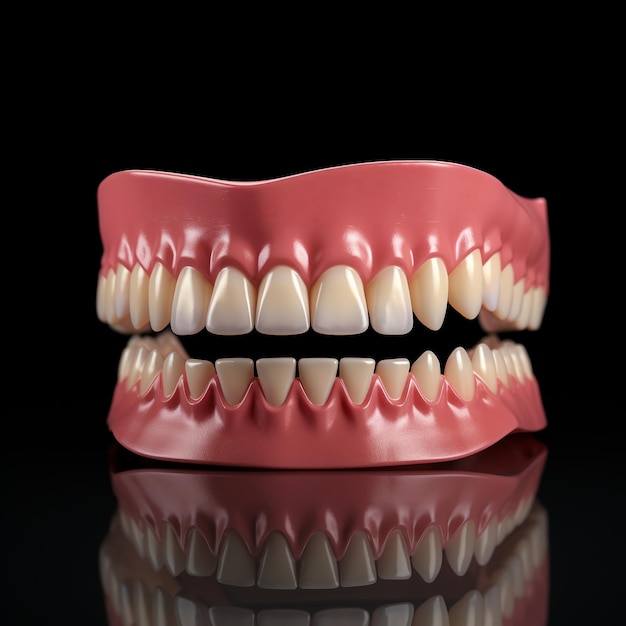 3D rendering of a complete denture false