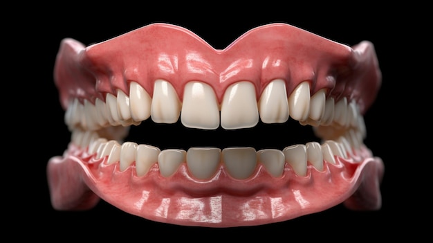 3D rendering of a complete denture false