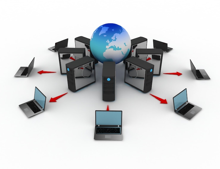 3d rendering Computer network. 3d rendered illustration