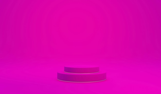 3D rendering concept of blank podium in purple velvet violet theme for commercial cosmetic luxury design. 3D Rendering. 3D illustration. Abstract light concept.