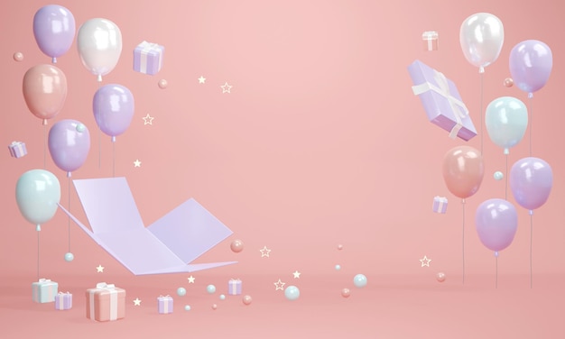 3D rendering concept of pastel