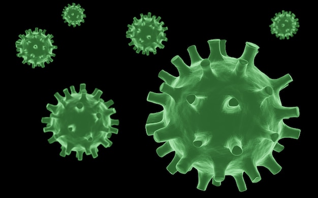 3D rendering of Coronavirus model. Covid-19