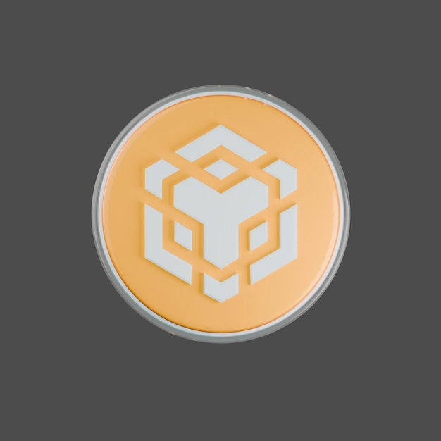 3d rendering cryptocurrency bnb coin with gray background