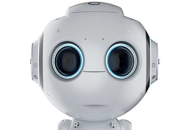 3d rendering cute artificial intelligence robot with cartoon character