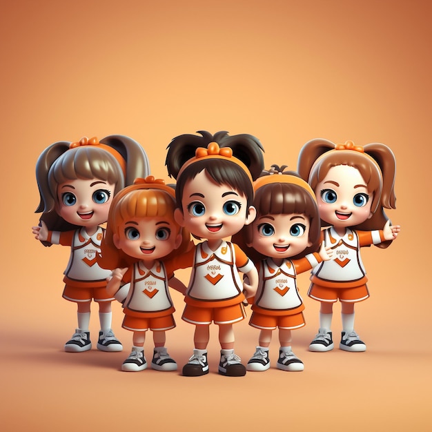 3d rendering of a cute cheerleader