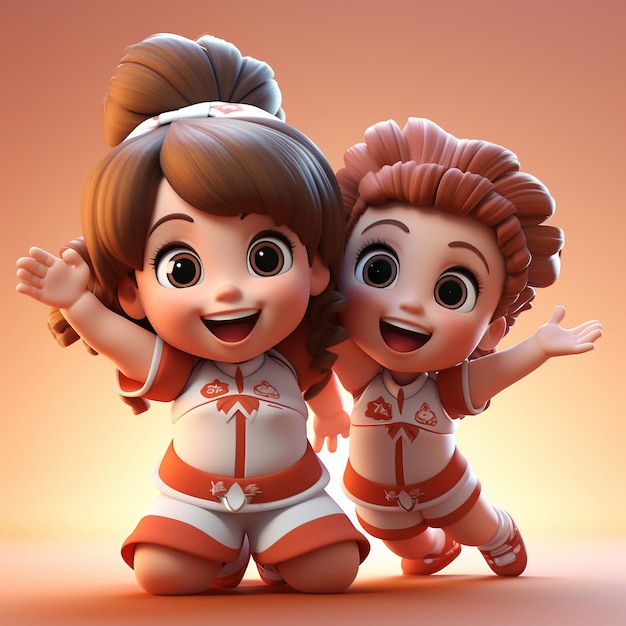 3d rendering of a cute cheerleader