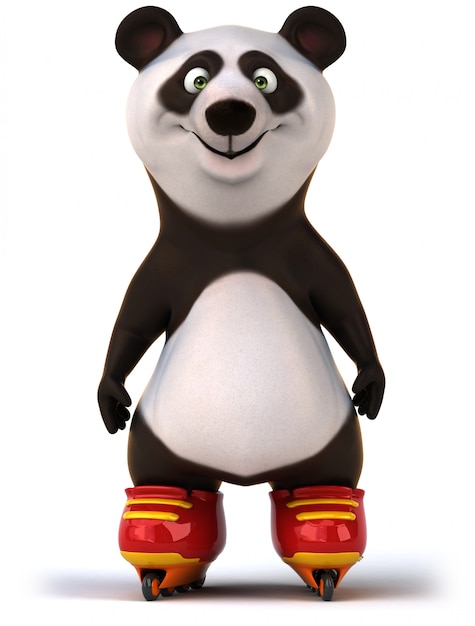 3D rendering of cute panda bear