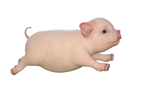 3d rendering of a cute Pig on white background