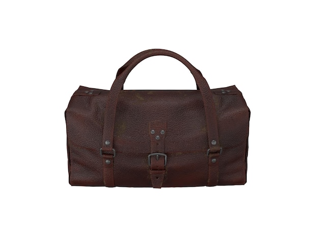 3d rendering dark brown leather bag