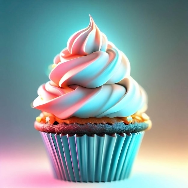3d rendering of a delicious cupcake