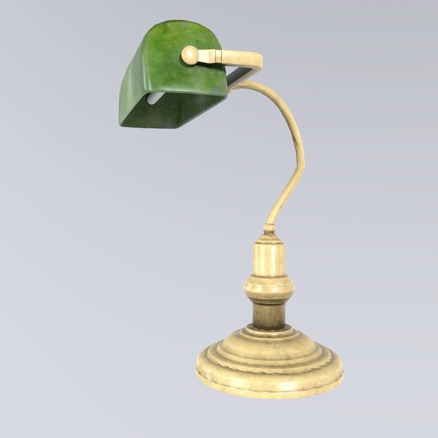 Foto rendering 3d della lampada da scrivania