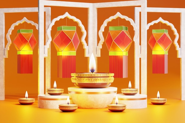 3D rendering for diwali festival Diwali Deepavali or Dipavali the festival of lights