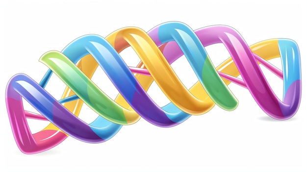 Photo a 3d rendering of a dna double helix