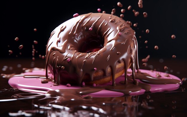 3d rendering of donut melting