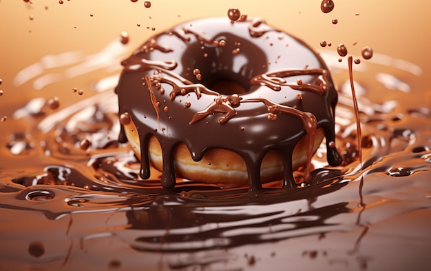 3d rendering of donut melting