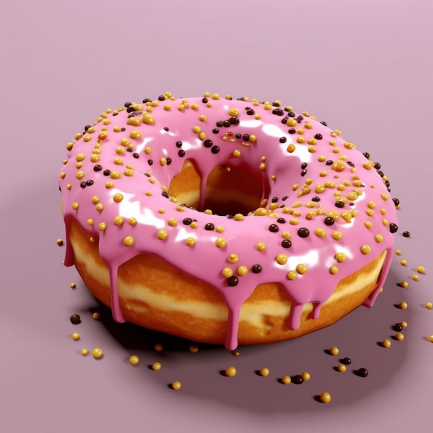 3d rendering of donut melting