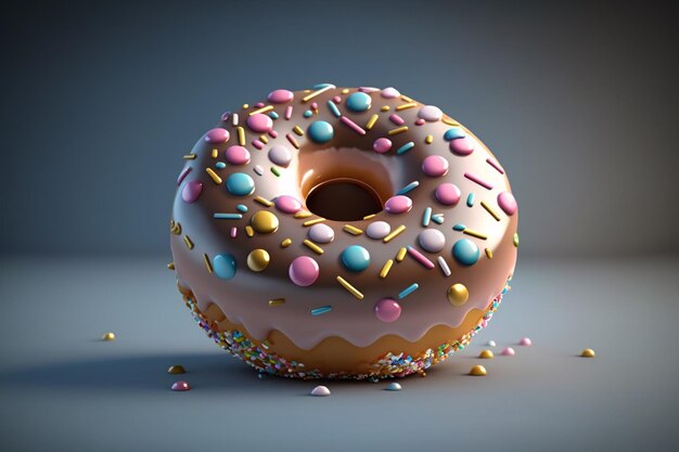 donutfrosted 사진 스티커의 3d 렌더링