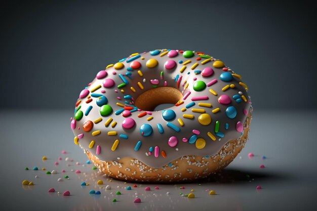 donutfrosted 스티커 사진의 3d 렌더링