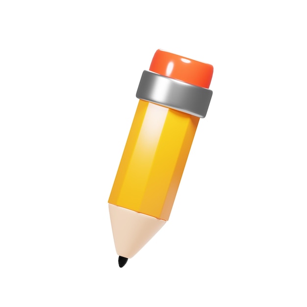 3d rendering drawing pencil icon Graphic design tools icon concept