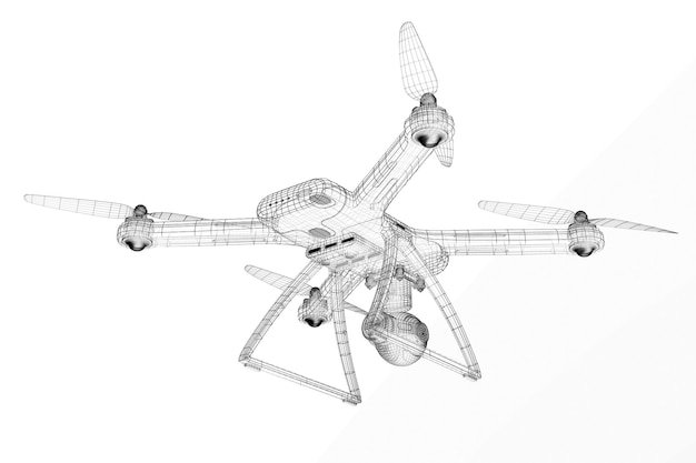 3D-rendering drone-model