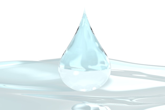 Photo 3d rendering droplet of water