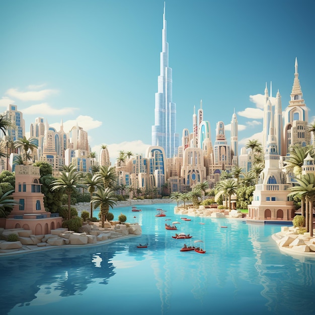 3d rendering of dubai