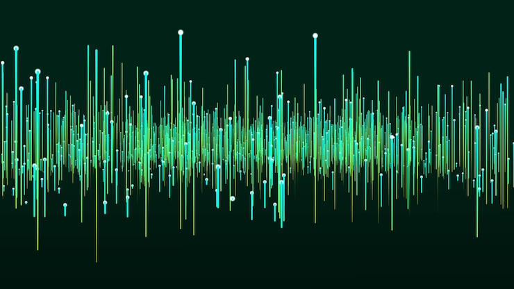 Photo 3d rendering dynamic lines or rays on background abstract dynamic background circular pattern music wave