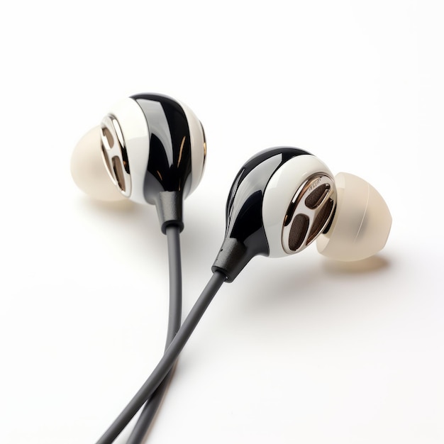 3d rendering of earphones on a white background