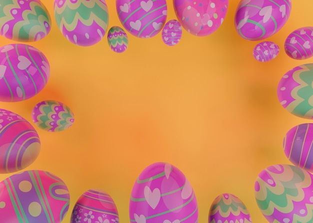 Foto rappresentazione 3d delle uova di pasqua