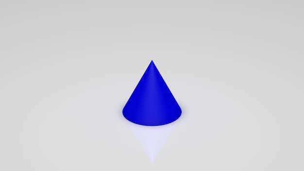 3D-rendering, een blauwe kegel op een witte achtergrond